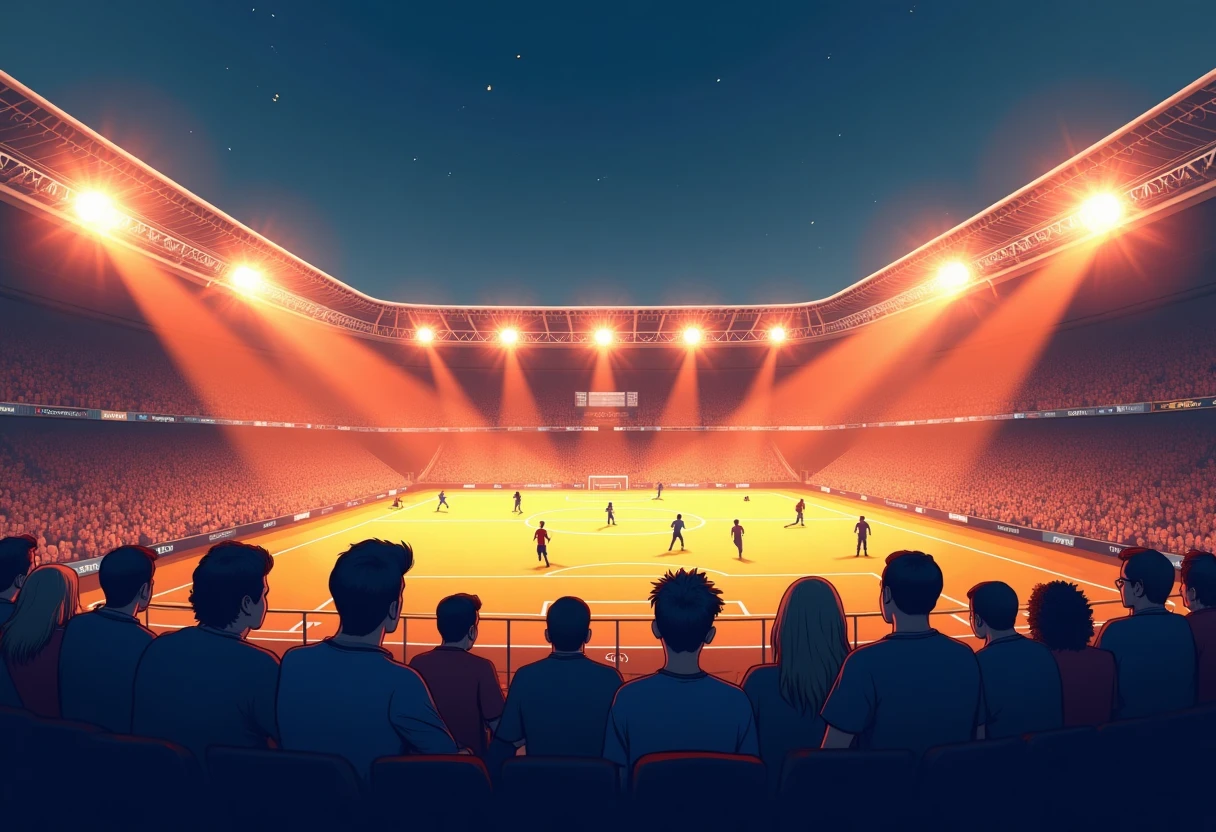 Torcedores vibrantes em um estádio