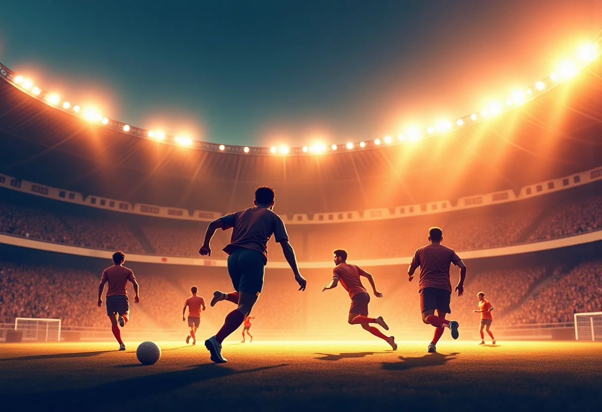 Torcedores animados em um estádio